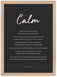 Calm Word of Intention Framed print A3 (29.7 x 42 cm) Wood frame Carbon paper