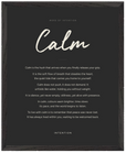 Calm Word of Intention Framed print 40x50 cm / 16x20″ Black frame Carbon paper