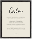 Calm Word of Intention Framed print 40x50 cm / 16x20″ Black frame Linen paper