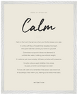 Calm Word of Intention Framed print 40x50 cm / 16x20″ White frame Linen paper