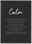 Calm Word of Intention Framed print A2 (42 x 59.4 cm) Black frame Carbon paper