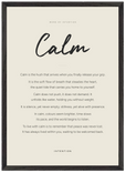 Calm Word of Intention Framed print A2 (42 x 59.4 cm) Black frame Linen paper