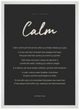 Calm Word of Intention Framed print A2 (42 x 59.4 cm) White frame Carbon paper