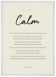 Calm Word of Intention Framed print A2 (42 x 59.4 cm) White frame Linen paper