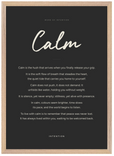 Calm Word of Intention Framed print A2 (42 x 59.4 cm) Wood frame Carbon paper