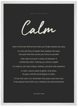 Calm Word of Intention Framed print 50x70 cm / 20x28″ White frame Carbon paper