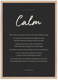 Calm Word of Intention Framed print 50x70 cm / 20x28″ Wood frame Carbon paper
