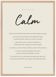 Calm Word of Intention Framed print 50x70 cm / 20x28″ Wood frame Linen paper