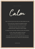 Calm Word of Intention Framed print A1 (59.4 x 84.1 cm) Wood frame Carbon paper