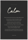 Calm Word of Intention Framed print 70x100 cm / 28x40″ Black frame Carbon paper