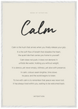 Calm Word of Intention Framed print 70x100 cm / 28x40″ White frame Linen paper