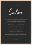 Calm Word of Intention Framed print 70x100 cm / 28x40″ Wood frame Carbon paper