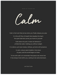 Calm Word of Intention Framed print 60x80 cm / 24x32″ Black frame Carbon paper