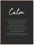 Calm Word of Intention Framed print 60x80 cm / 24x32″ Dark wood frame Carbon paper