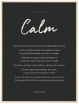 Calm Word of Intention Framed print 60x80 cm / 24x32″ Wood frame Carbon paper