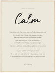 Calm Word of Intention Framed print 60x80 cm / 24x32″ Wood frame Linen paper