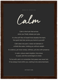 Calm Word of Intention Framed print 21x29.7 cm / 8x12" Dark wood frame Carbon paper