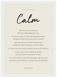 Calm Word of Intention Framed print 21x29.7 cm / 8x12" White frame Linen paper