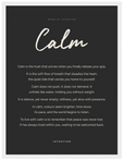 Calm Word of Intention Framed print 30x40 cm / 12x16″ White frame Carbon paper