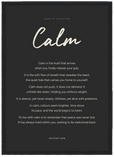 Calm Word of Intention Framed print A3 (29.7 x 42 cm) Black frame Carbon paper