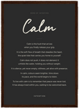 Calm Word of Intention Framed print A3 (29.7 x 42 cm) Dark wood frame Carbon paper
