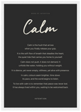 Calm Word of Intention Framed print A3 (29.7 x 42 cm) White frame Carbon paper