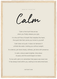 Calm Word of Intention Framed print A3 (29.7 x 42 cm) Wood frame Linen paper