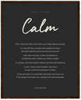 Calm Word of Intention Framed print 40x50 cm / 16x20″ Dark wood frame Carbon paper