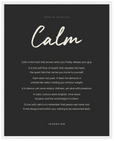 Calm Word of Intention Framed print 40x50 cm / 16x20″ White frame Carbon paper