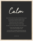 Calm Word of Intention Framed print 40x50 cm / 16x20″ Wood frame Carbon paper