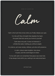 Calm Word of Intention Framed print A2 (42 x 59.4 cm) Black frame Carbon paper