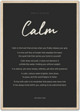 Calm Word of Intention Framed print A2 (42 x 59.4 cm) Wood frame Carbon paper