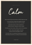 Calm Word of Intention Framed print 50x70 cm / 20x28″ Wood frame Carbon paper