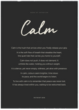 Calm Word of Intention Framed print A1 (59.4 x 84.1 cm) Black frame Carbon paper