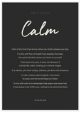 Calm Word of Intention Framed print A1 (59.4 x 84.1 cm) White frame Carbon paper