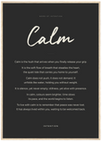 Calm Word of Intention Framed print A1 (59.4 x 84.1 cm) Wood frame Carbon paper