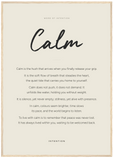 Calm Word of Intention Framed print A1 (59.4 x 84.1 cm) Wood frame Linen paper