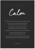 Calm Word of Intention Framed print 70x100 cm / 28x40″ Black frame Carbon paper