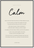 Calm Word of Intention Framed print 70x100 cm / 28x40″ Black frame Linen paper