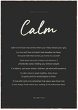 Calm Word of Intention Framed print 70x100 cm / 28x40″ Dark wood frame Carbon paper