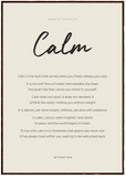 Calm Word of Intention Framed print 70x100 cm / 28x40″ Dark wood frame Linen paper
