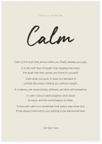 Calm Word of Intention Framed print 70x100 cm / 28x40″ White frame Linen paper