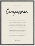 Compassion Word of Intention Framed print 60x80 cm / 24x32″ Black frame Linen paper