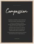 Compassion Word of Intention Framed print 60x80 cm / 24x32″ Wood frame Carbon paper