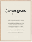 Compassion Word of Intention Framed print 60x80 cm / 24x32″ Wood frame Linen paper