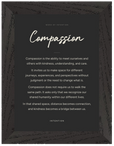 Compassion Word of Intention Framed print 13x18 cm / 5x7″ Black frame Carbon paper