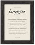 Compassion Word of Intention Framed print 13x18 cm / 5x7″ Black frame Linen paper