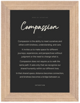 Compassion Word of Intention Framed print 13x18 cm / 5x7″ Wood frame Carbon paper