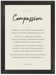 Compassion Word of Intention Framed print 21x29.7 cm / 8x12" Black frame Linen paper