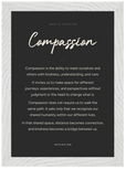 Compassion Word of Intention Framed print 21x29.7 cm / 8x12" White frame Carbon paper